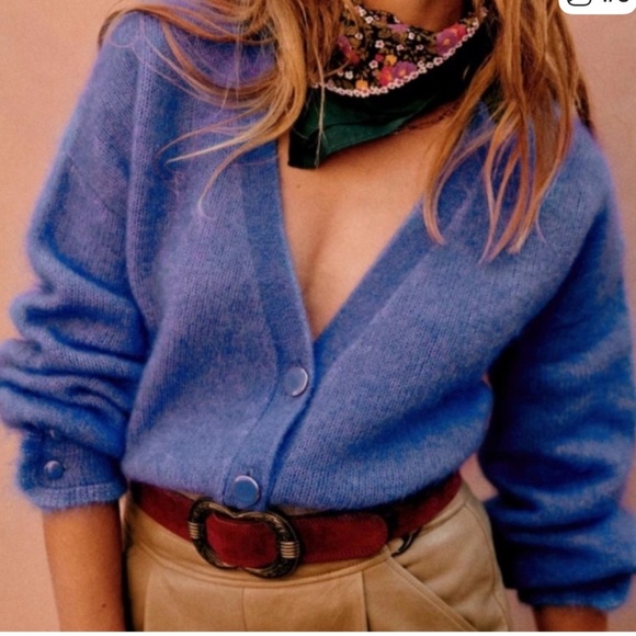 Sezane Sweaters - Sezane Mia cardigan size small in RARE color (lavender/periwinkle)